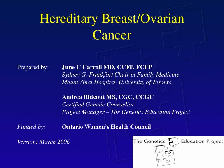 hereditary breast ovarian cancer