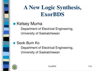 A New Logic Synthesis, ExorBDS