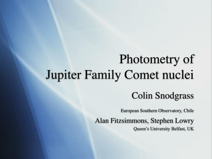 photometry of jupiter family comet nuclei
