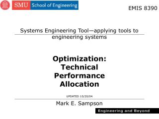 Optimization: Technical Performance Allocation