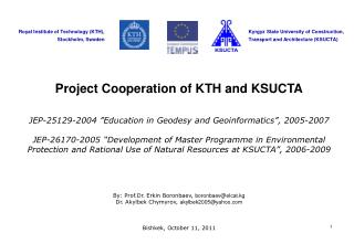 Project Cooperation of KTH and KSUCTA