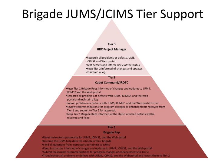 brigade jums jcims tier support