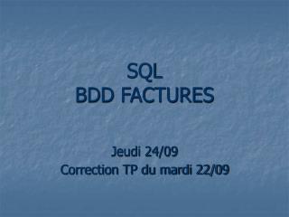sql bdd factures