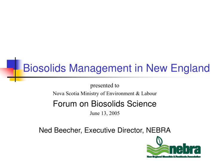 biosolids management in new england