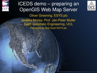 ICEDS demo – preparing an OpenGIS Web Map Server