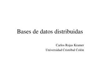 bases de datos distribuidas