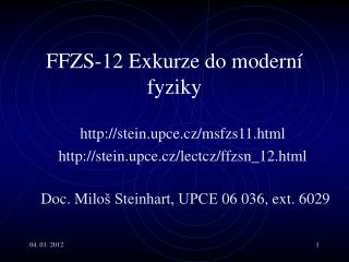 FF Z S-1 2 Exkurze do moderní fyziky