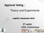 Approval Voting : - slide 1
