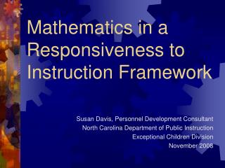 Mathematics in a Responsiveness to Instruction Framework