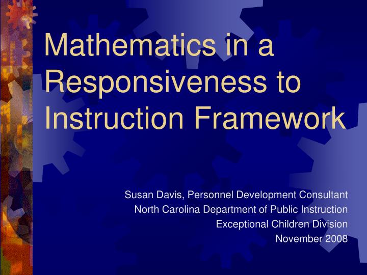 mathematics in a responsiveness to instruction framework