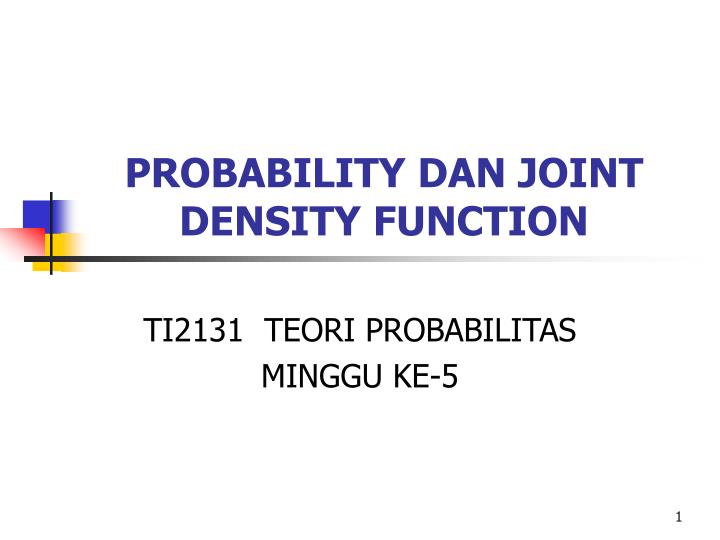 probability dan joint density function