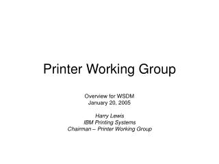 Printer Working Group