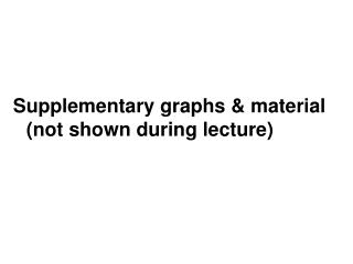 Supplementary graphs &amp; material (not shown during lecture)