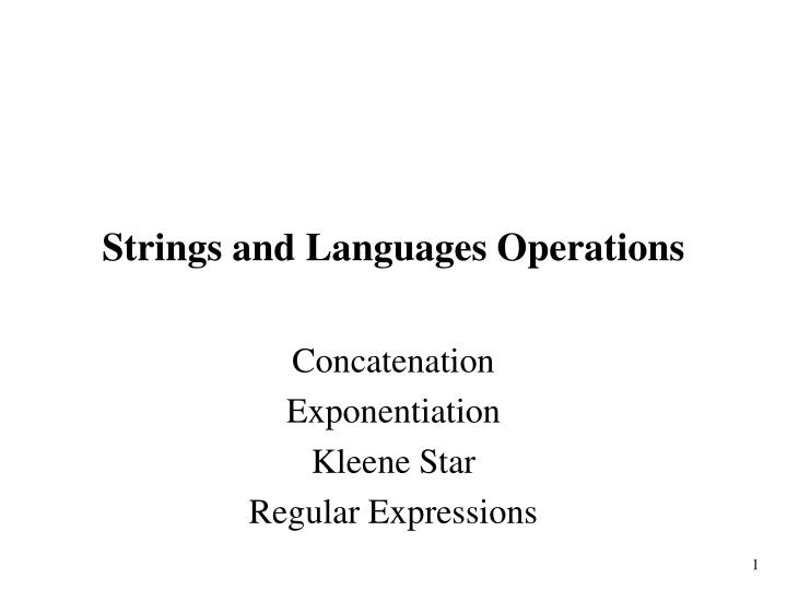 strings and languages operations