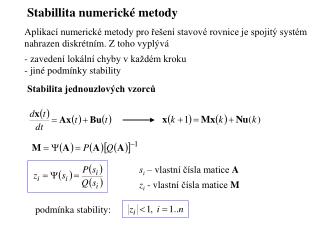 Stabillita numerick é metody