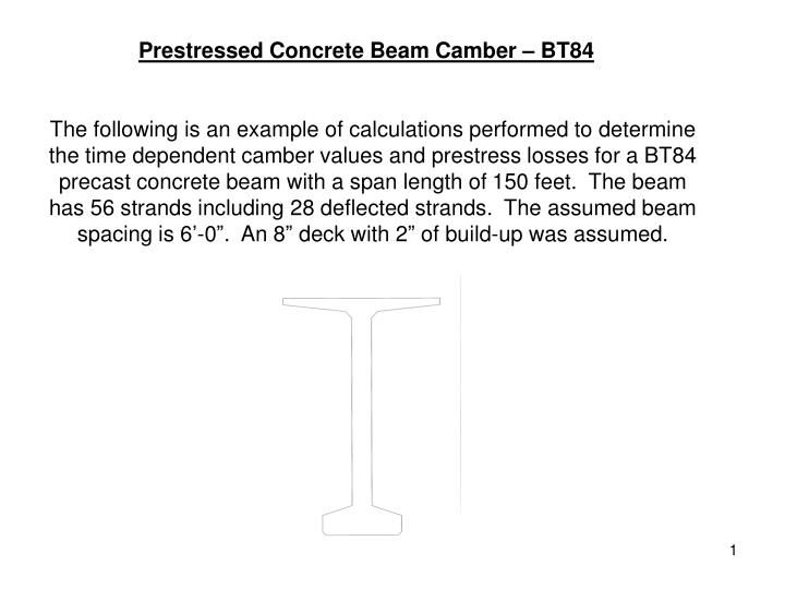 prestressed concrete beam camber bt84