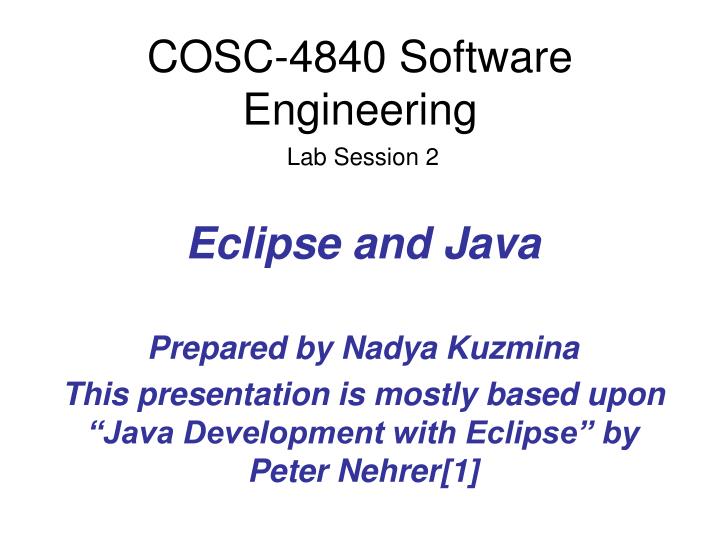 cosc 4840 software engineering