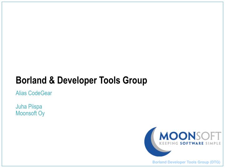 borland developer tools group