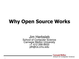 Why Open Source Works