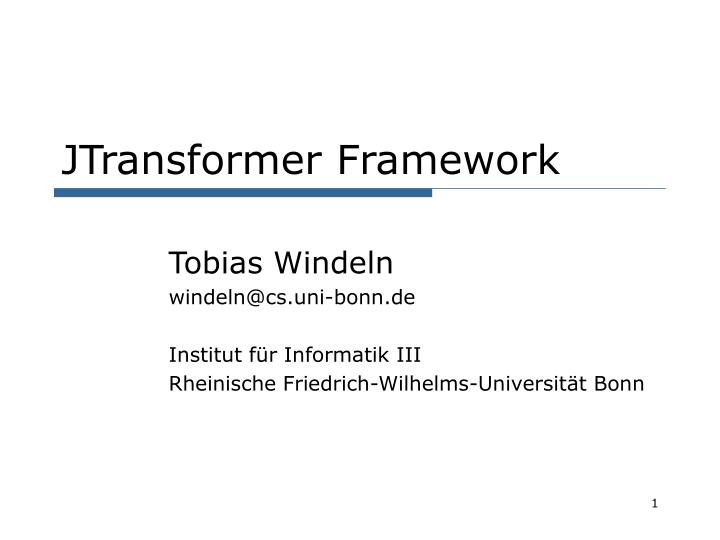 jtransformer framework