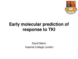 Early molecular prediction of response to TKI