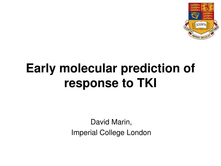 early molecular prediction of response to tki