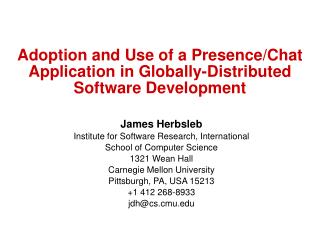 Adoption and Use of a Presence/Chat Application in Globally-Distributed Software Development