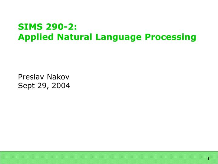 sims 290 2 applied natural language processing