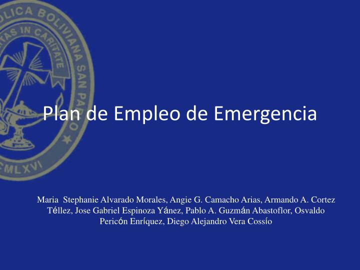 plan de empleo de emergencia