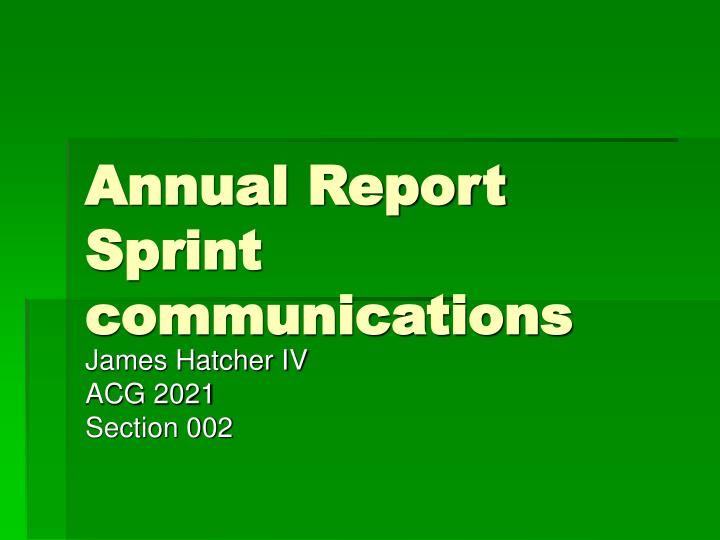 annual report sprint communications
