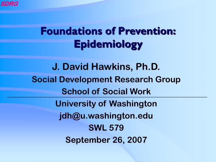 foundations of prevention epidemiology