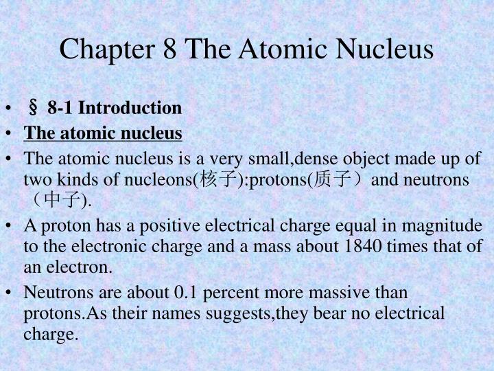 chapter 8 the atomic nucleus