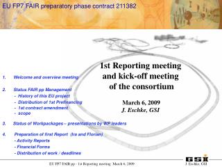 Welcome and overview meeting Status FAIR pp Management - History of this EU project