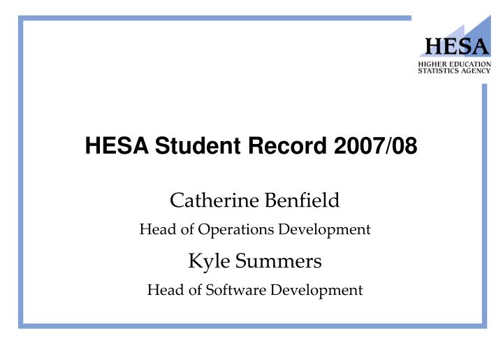 hesa student record 2007 08