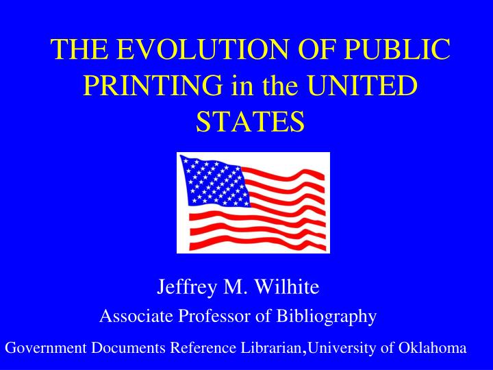 the evolution of public printing in the united states