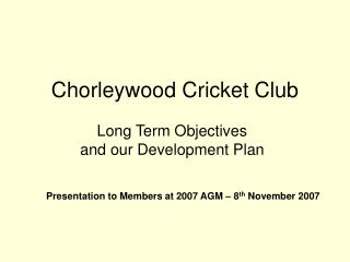 Chorleywood Cricket Club