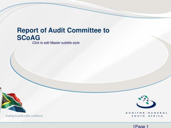 report of audit committee to scoag