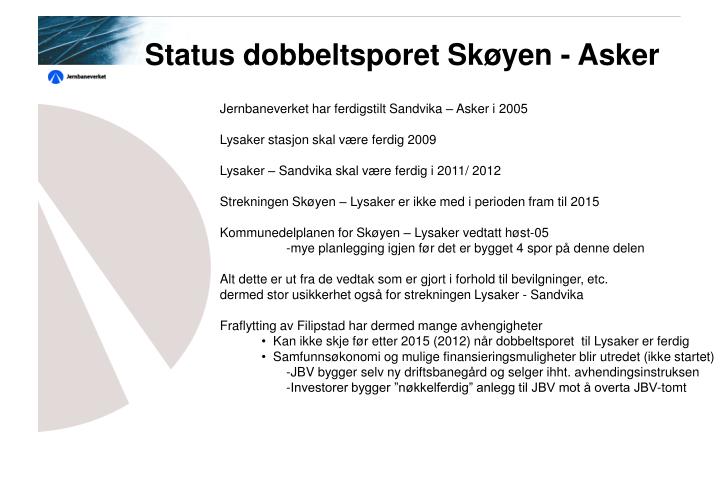 status dobbeltsporet sk yen asker