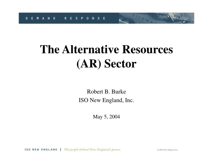 the alternative resources ar sector