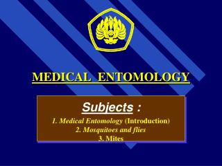 MEDICAL ENTOMOLOGY