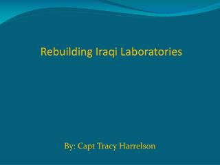 Rebuilding Iraqi Laboratories