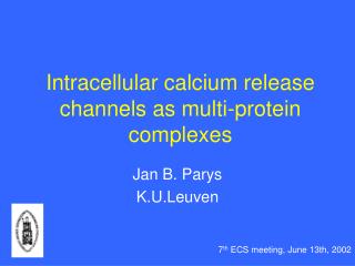Intracellular calcium release channels as multi-protein complexes