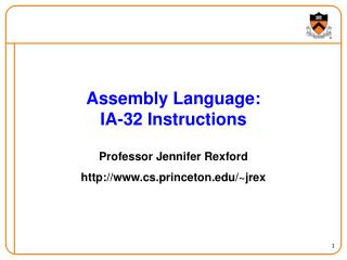 Assembly Language: IA-32 Instructions