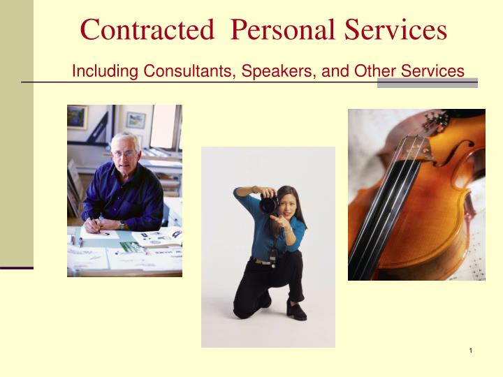 contracted personal services including consultants speakers and other services