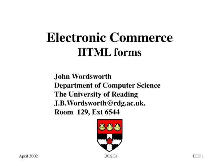 electronic commerce html forms