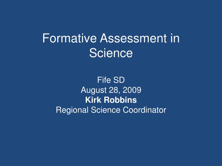 formative assessment in science