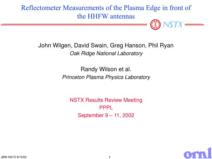 reflectometer measurements of the plasma edge in front of the hhfw antennas