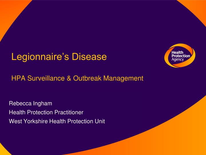 legionnaire s disease hpa surveillance outbreak management
