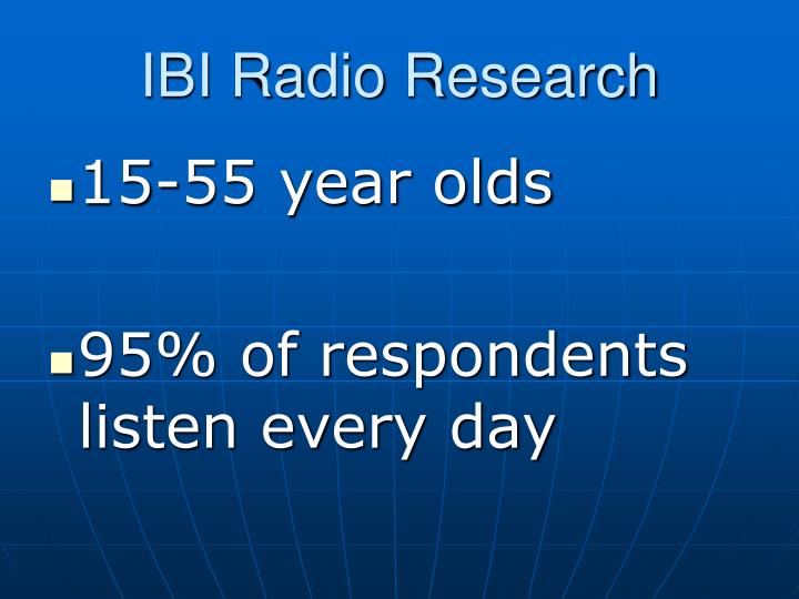 ibi radio research