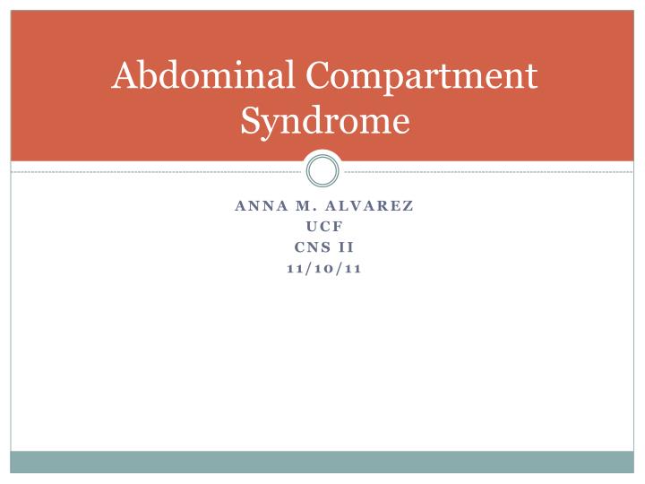 abdominal compartment syndrome